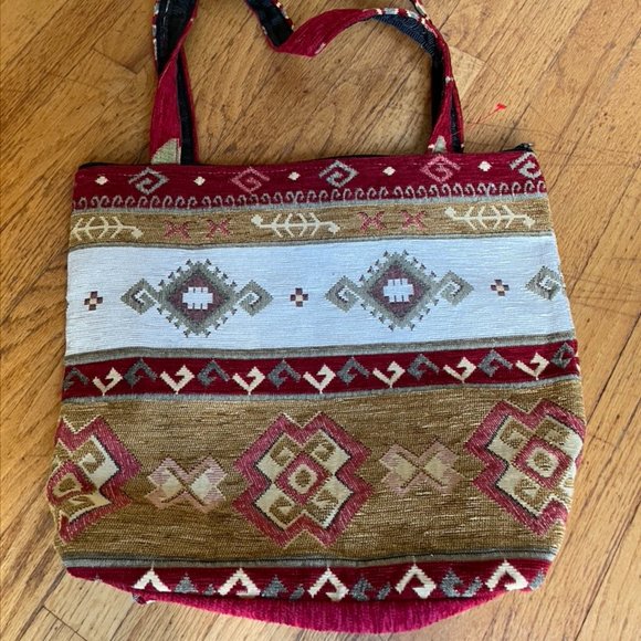 woven tapestry tote bag - Picture 1 of 2